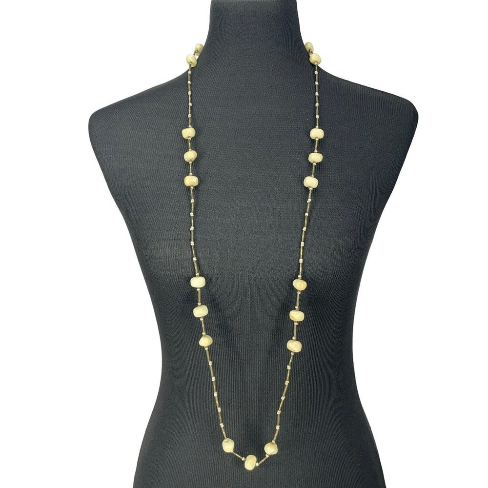 Women's Hand Made Tiger Eye Brown Bronze Off White Beaded Stone Like Fashion Cos